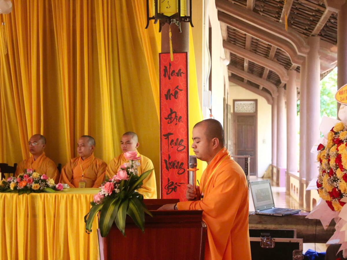 Đại đức Thích Thiền Như, Trưởng ban tổ chức khóa tu phát biểu khai mạc